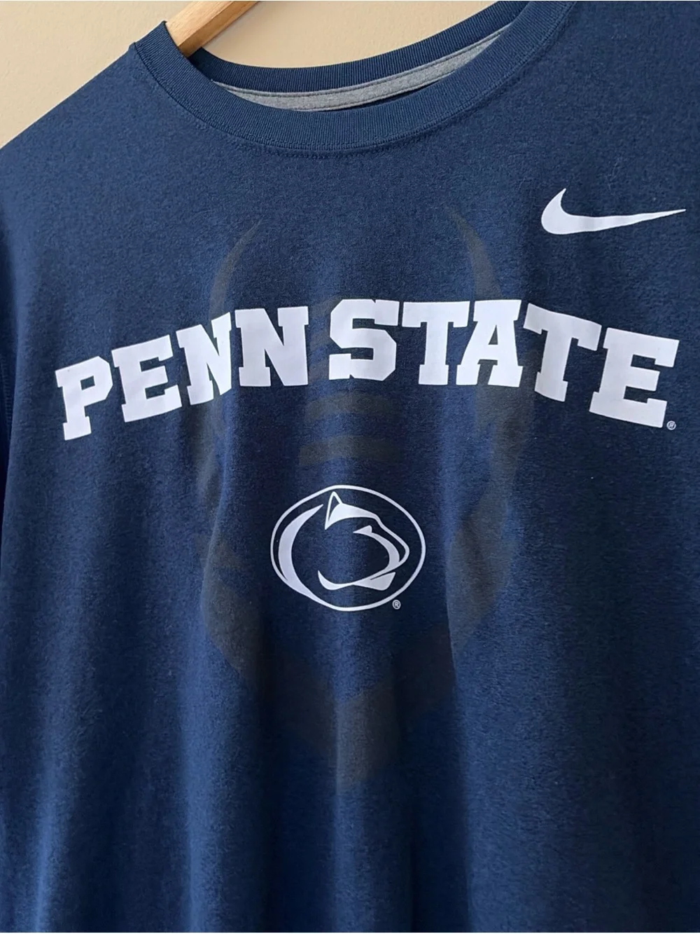 Nike Shirt Mens L Blue Penn State Nittany Lions Short Sleeve Crew Neck Graphic